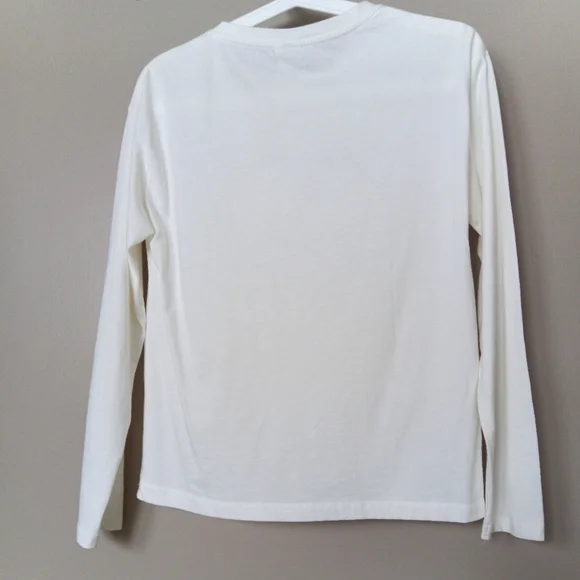 🪇2for$15 Ptp17" Zara Cotton White long sleeve 'Le Cinéma' Graphic Tee Xs - Picture 7 of 11